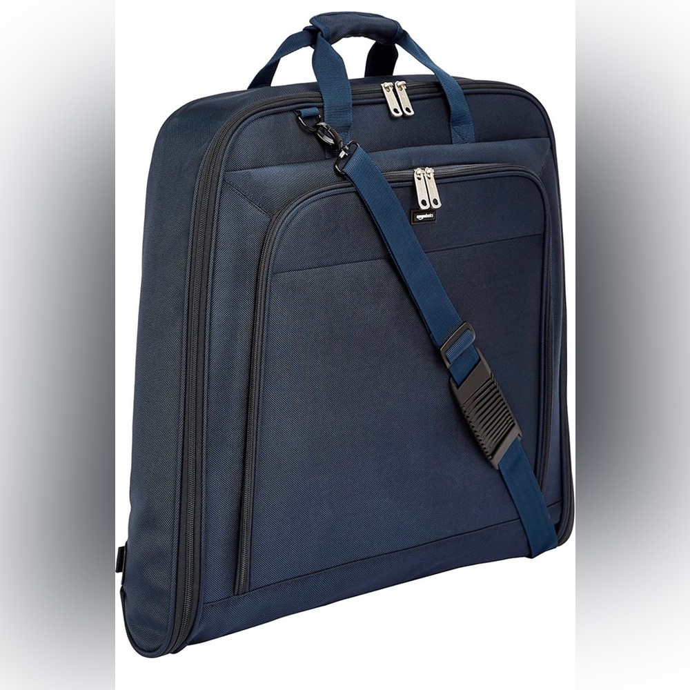 Amazon Basics Garment Bag - Navy Blue, 40-Inch